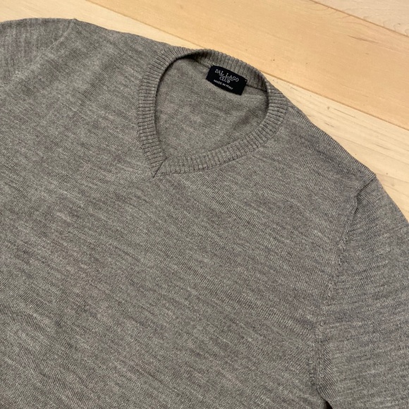 DAL LAGO Italian soft thin merino wool stretch grey sweater - Picture 3 of 9